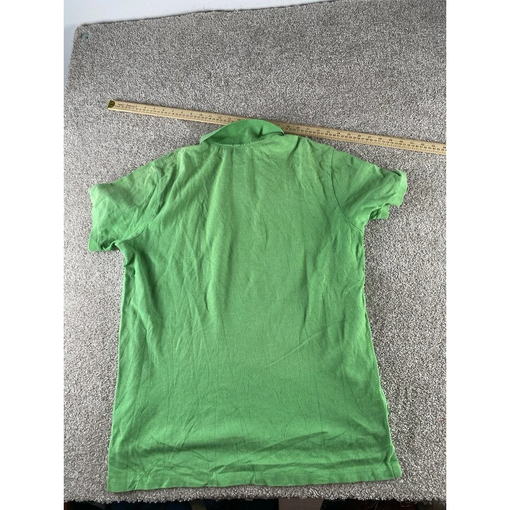 Polo Ralph Lauren Solid Green Polo Shirt Mens XL Pink Pony Preppy Cotton Work